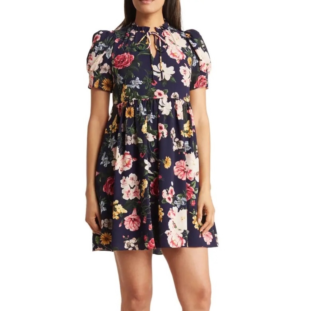 Vince Camaro Pebble Crepe High Neck Ruffle Dress